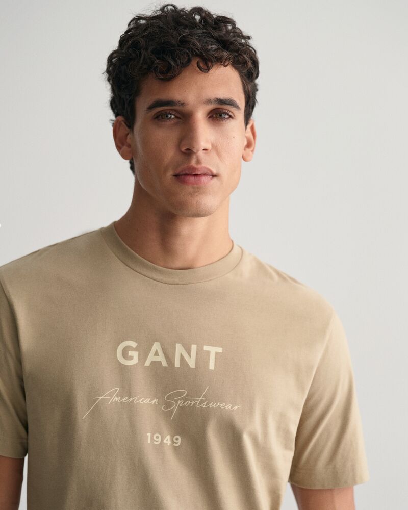 GANT Script Graphic Printed T-Shirt Dried Khaki / S