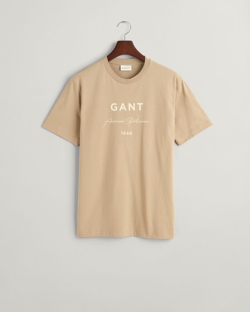 GANT Script Graphic Printed T-Shirt Dried Khaki / S