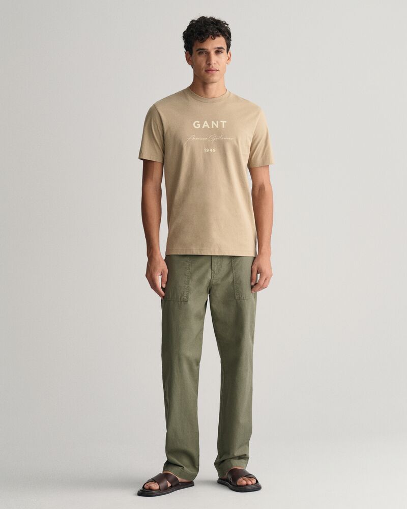 GANT Script Graphic Printed T-Shirt Dried Khaki / S