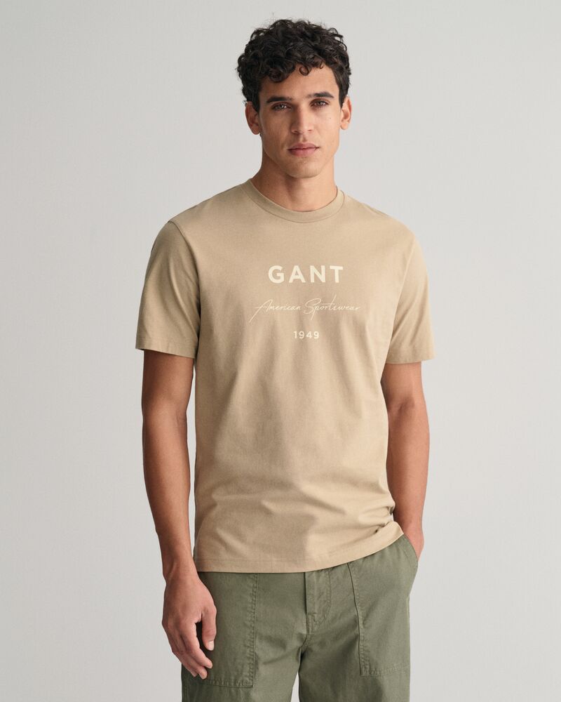 GANT Script Graphic Printed T-Shirt Dried Khaki / S