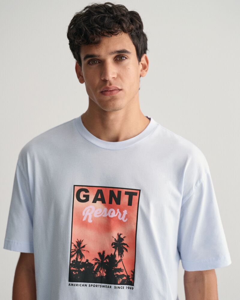 Washed Graphic T-Shirt Light Blue / S