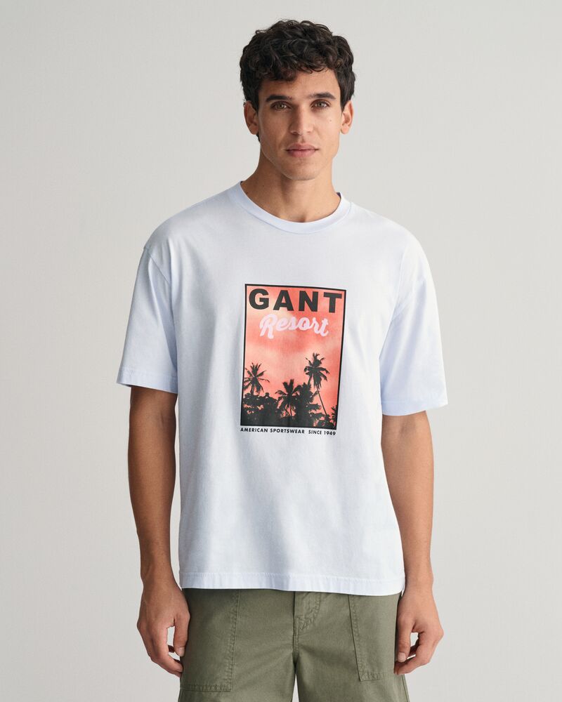 Washed Graphic T-Shirt Light Blue / S