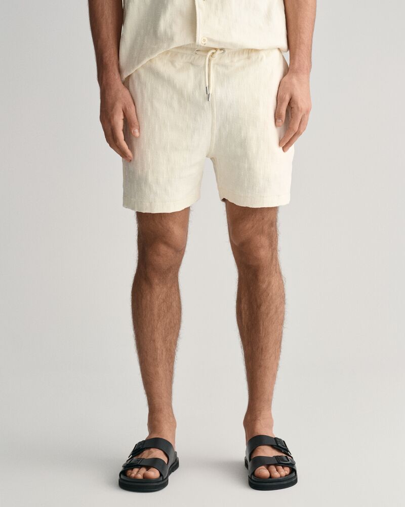 Jacquard Terry Cloth Shorts Cream / S