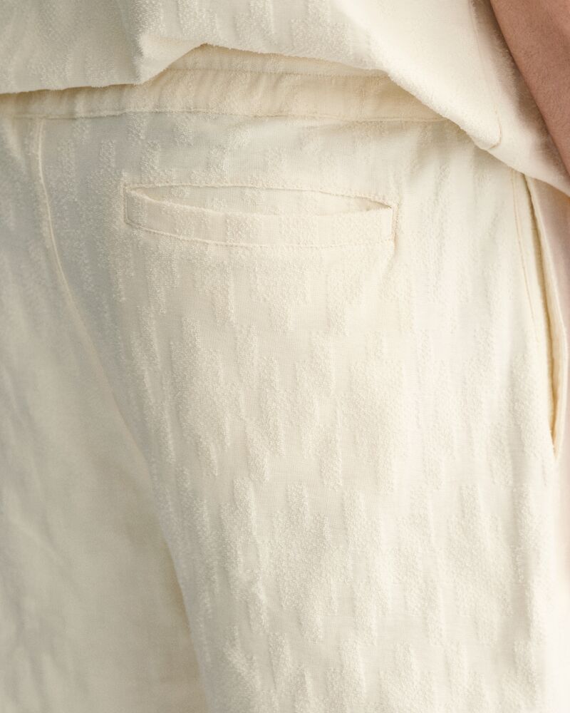 Jacquard Terry Cloth Shorts Cream / S