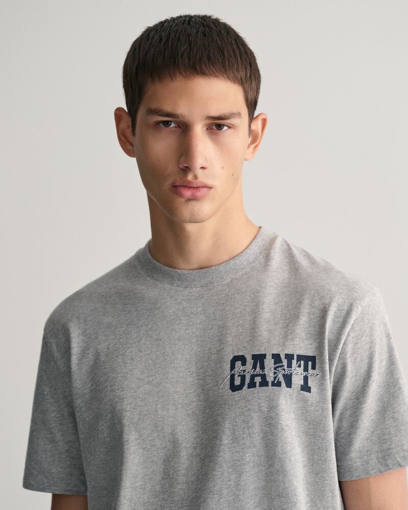 GANT Arch Script Graphic T-Shirt Grey Melange / S