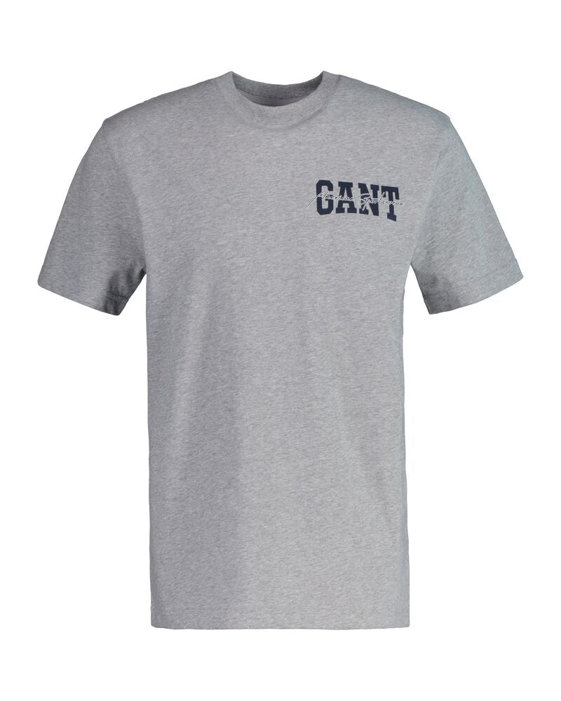 GANT Arch Script Graphic T-Shirt Grey Melange / S