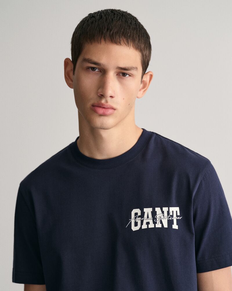 GANT Arch Script Graphic T-Shirt Evening Blue / S