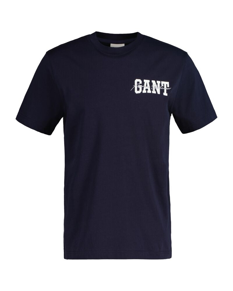 GANT Arch Script Graphic T-Shirt Evening Blue / S