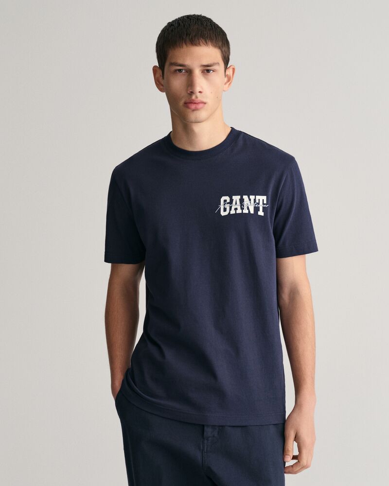 GANT Arch Script Graphic T-Shirt Evening Blue / S