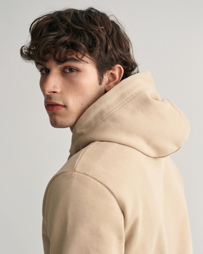 Tonal Shield Hoodie Concrete Beige / S