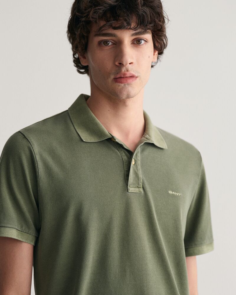 Sunfaded Piqué Polo Shirt Pine Green / S