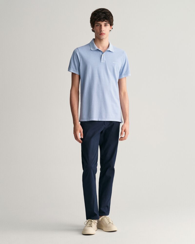 Sunfaded Piqué Polo Shirt Dove Blue / S