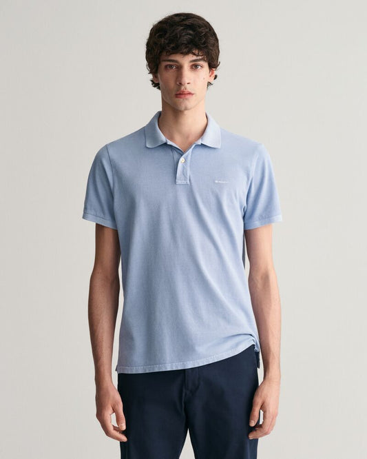 Sunfaded Piqué Polo Shirt Dove Blue / S