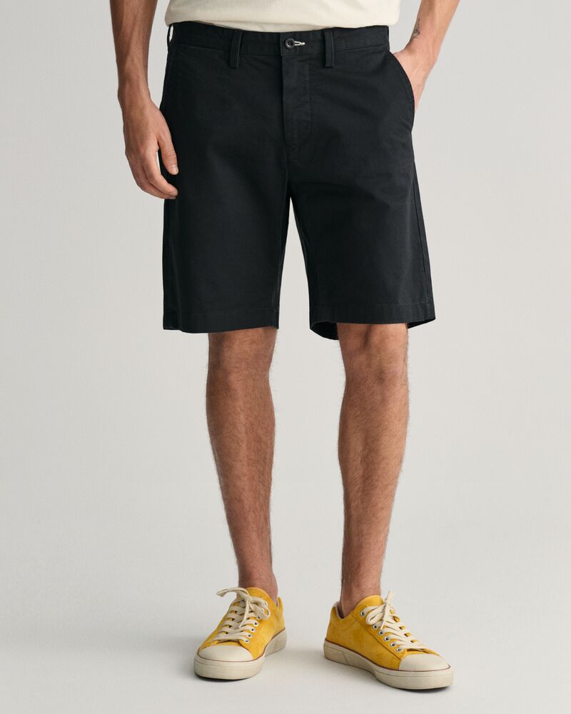 Slim Fit Twill Shorts Black / 30