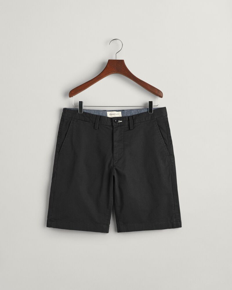 Slim Fit Twill Shorts Black / 30