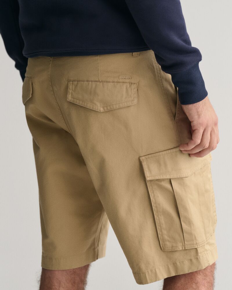 Relaxed Fit Twill Cargo Shorts Dark Khaki / 30