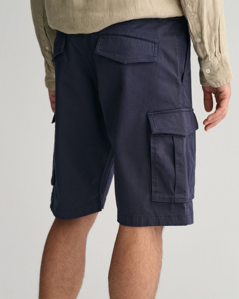 Relaxed Fit Twill Cargo Shorts Marine / 30