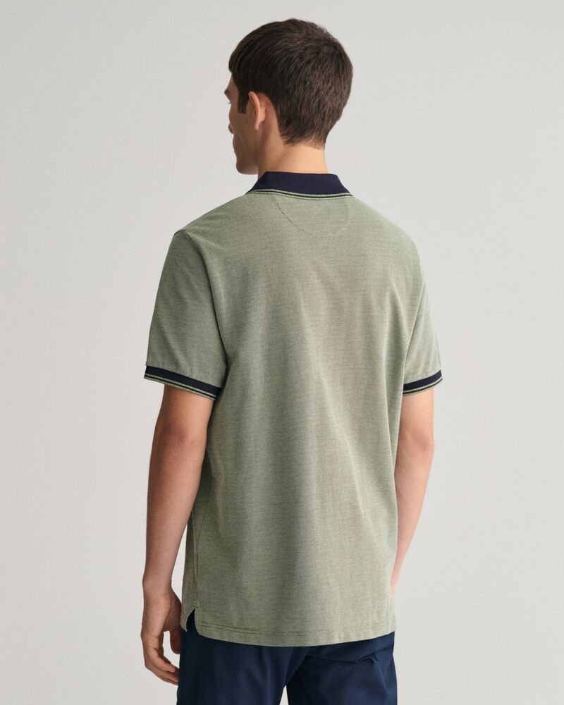 4-Color Oxford Piqué Polo Shirt S / PINE GREEN