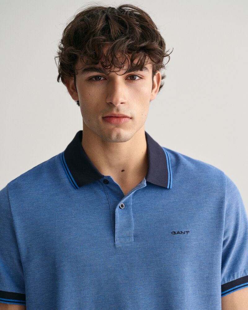 4-Color Oxford Piqué Polo Shirt S / DAY BLUE