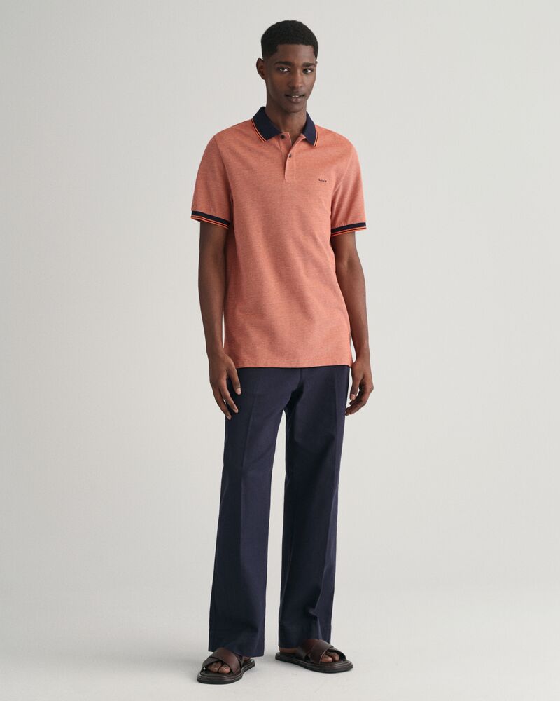 4-Color Oxford Piqué Polo Shirt S / SWEET ORANGE