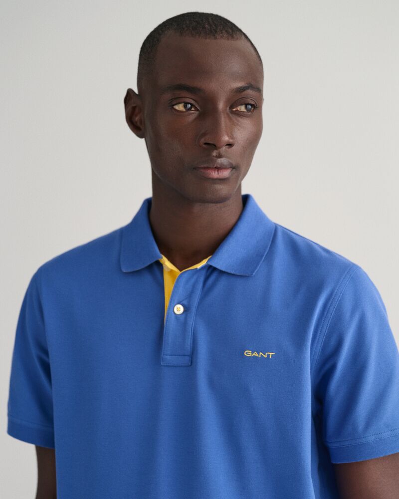 Contrast Piqué Polo Shirt RICH BLUE / S