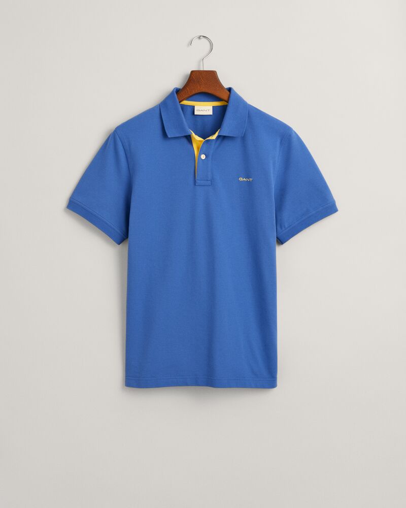 Contrast Piqué Polo Shirt RICH BLUE / S