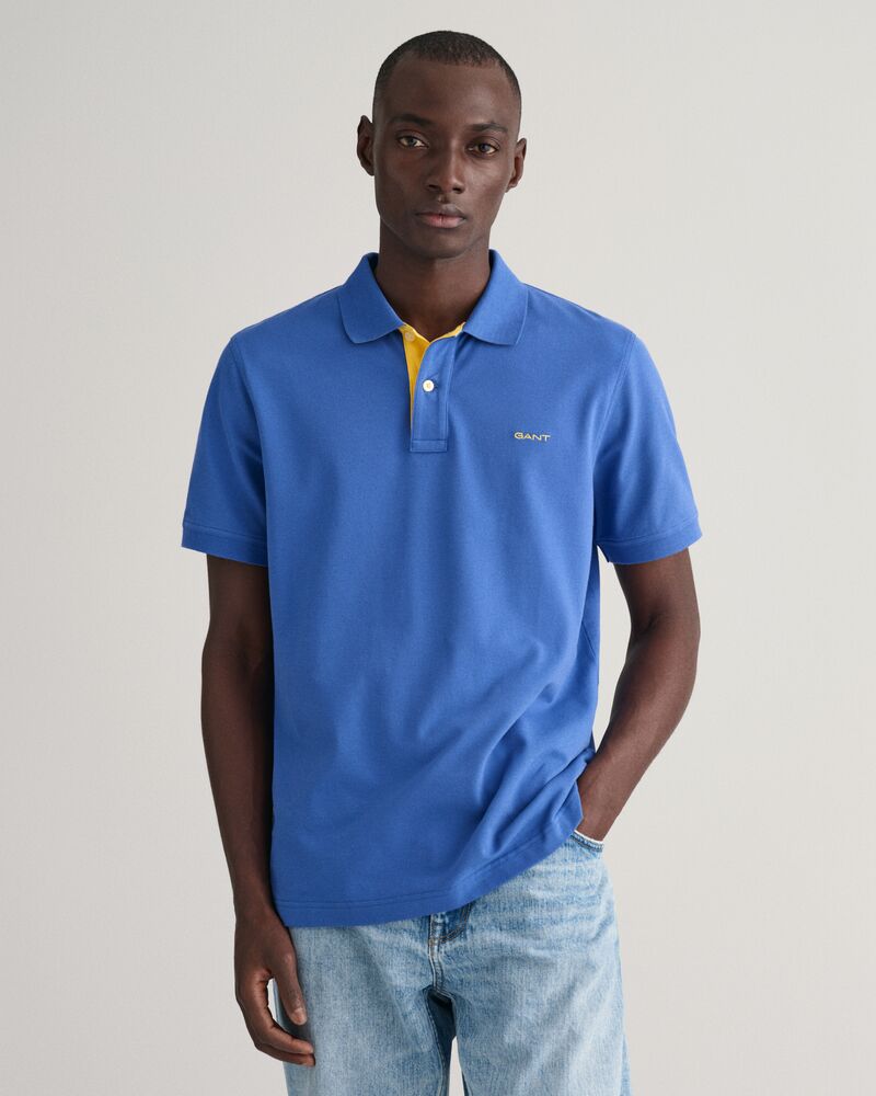Contrast Piqué Polo Shirt RICH BLUE / S