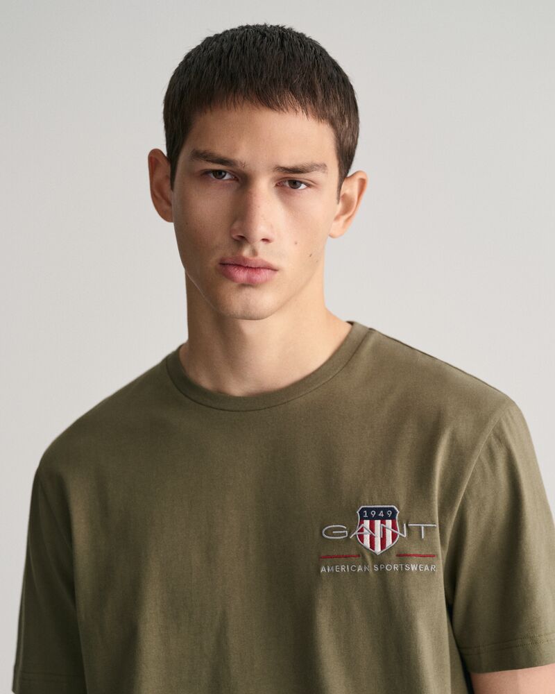 Embroidered Archive Shield T-Shirt Juniper Green / S