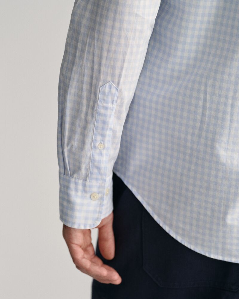 Regular Fit Gingham Poplin Shirt Light Blue / S