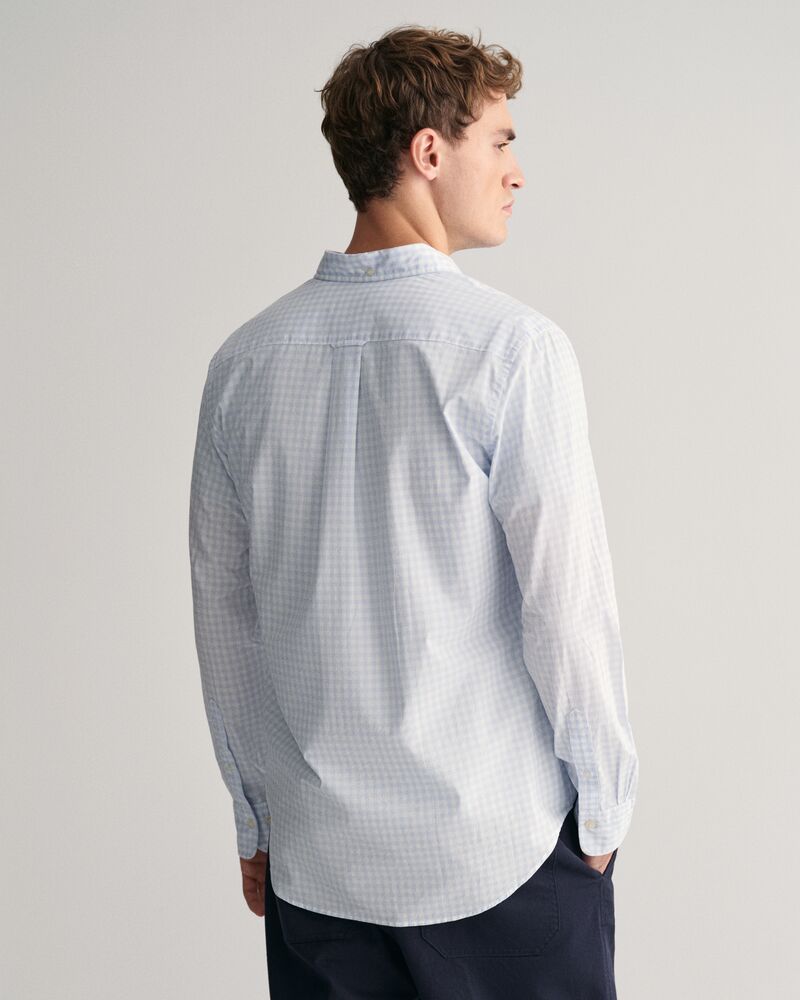 Regular Fit Gingham Poplin Shirt Light Blue / S