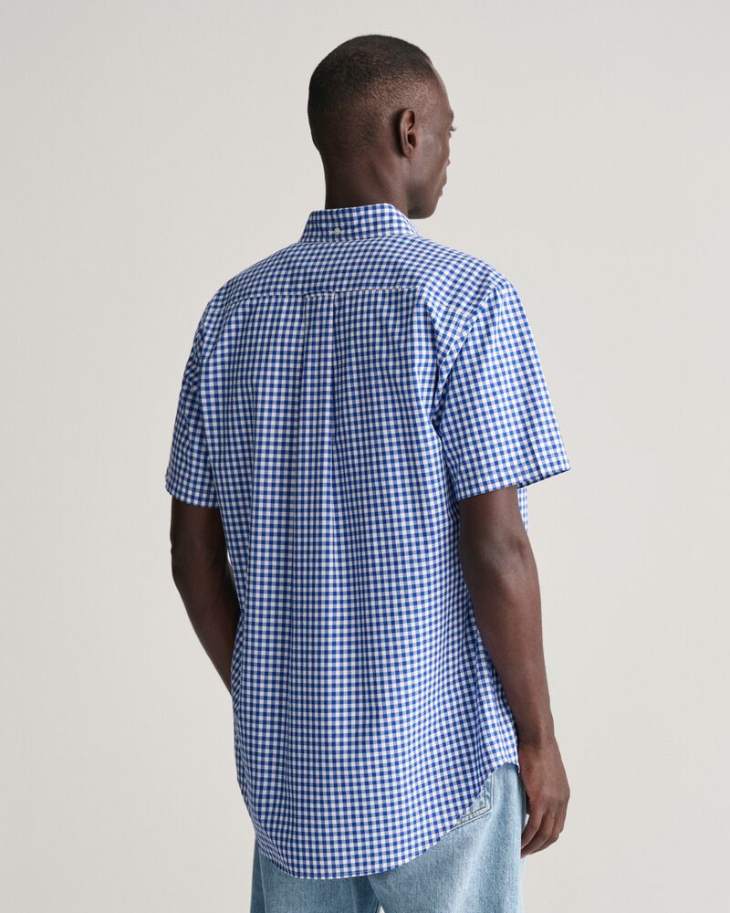 Regular Fit Gingham Poplin Short Sleeve Shirt College Blue / S