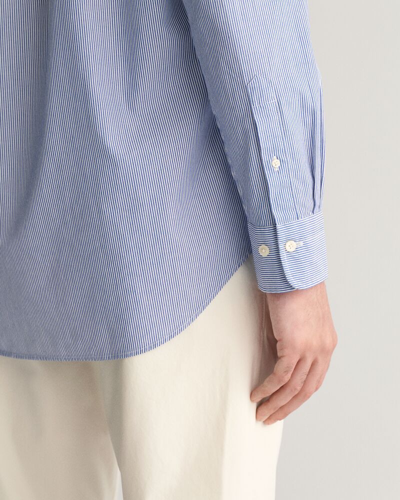 Regular Fit Classic Banker Stripe Poplin Shirt Blue / S