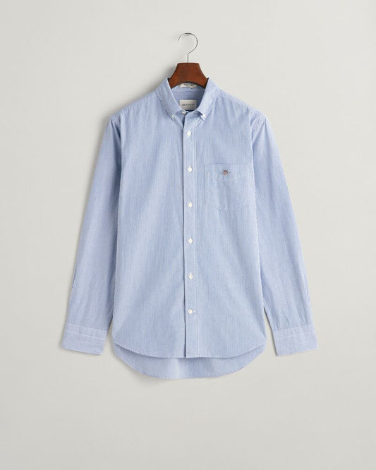 Regular Fit Classic Banker Stripe Poplin Shirt Blue / S