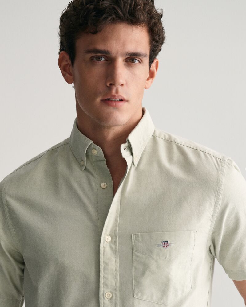 Regular Fit Classic Oxford Short Sleeve Shirt Milky Matcha / S