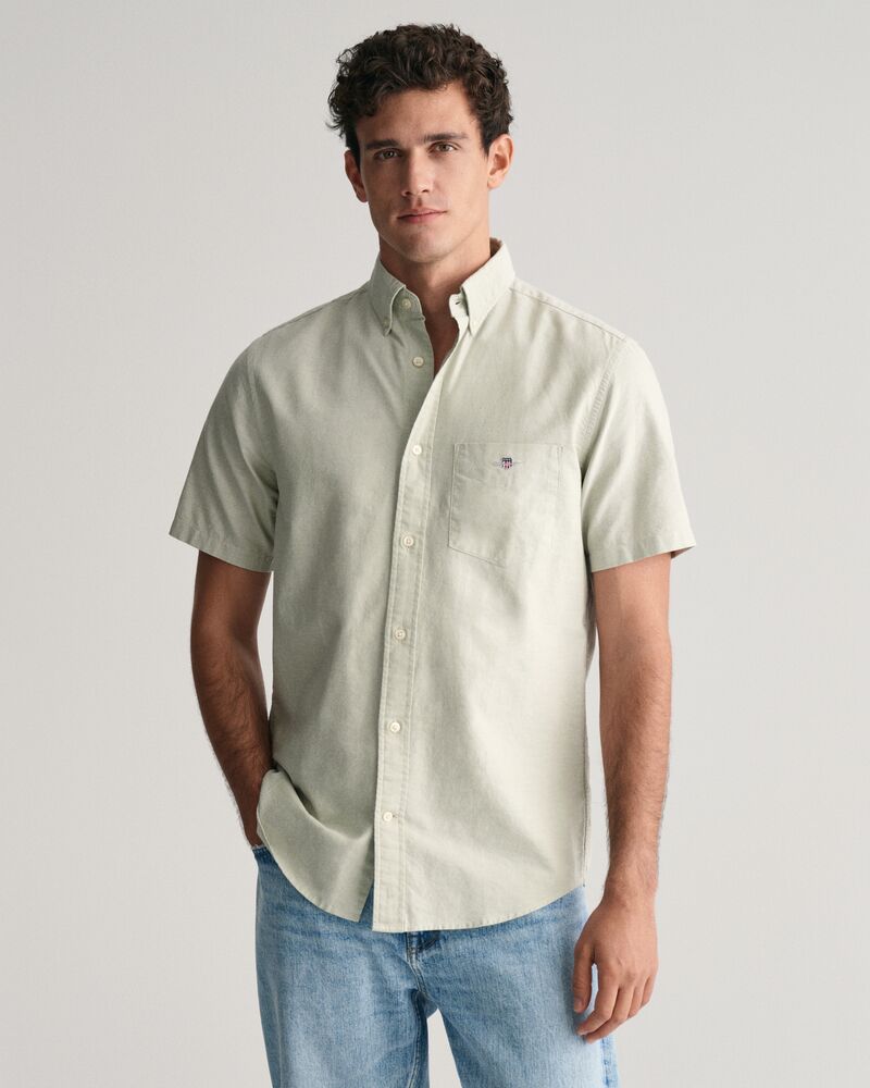 Regular Fit Classic Oxford Short Sleeve Shirt Milky Matcha / S