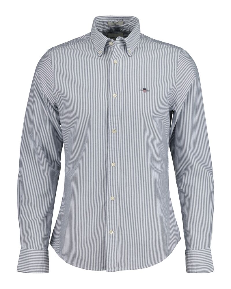 Slim Fit Banker Stripe Classic Oxford Shirt Persian Blue / S