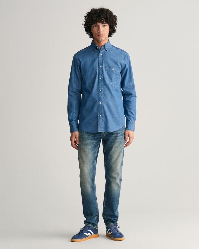 Regular Fit Indigo Shirt Semi Light Blue / S