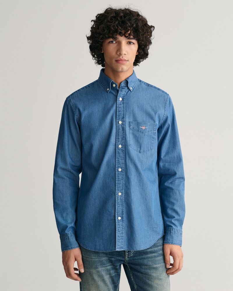 Regular Fit Indigo Shirt Semi Light Blue / S