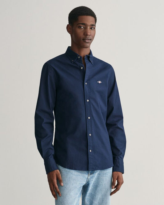 Slim Fit Oxford Stretch Shirt Marine / S