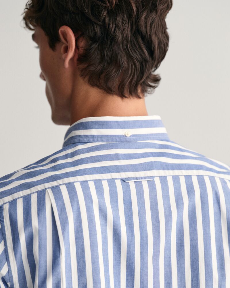 Regular Fit Wide Striped Poplin Shirt College Blue / S