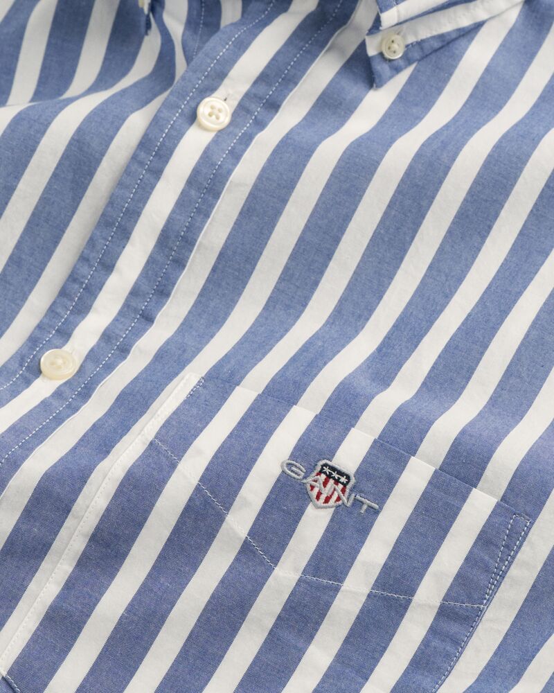 Regular Fit Wide Striped Poplin Shirt College Blue / S