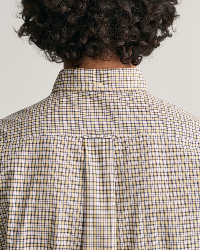 Regular Fit Micro Checked Poplin Shirt Dusty Yellow / S