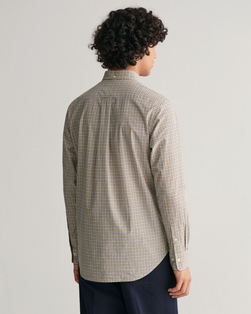 Regular Fit Micro Checked Poplin Shirt Dusty Yellow / S