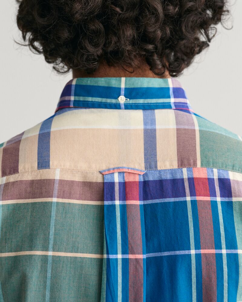 Regular Fit Indigo Madras Shirt S / RICH BLUE