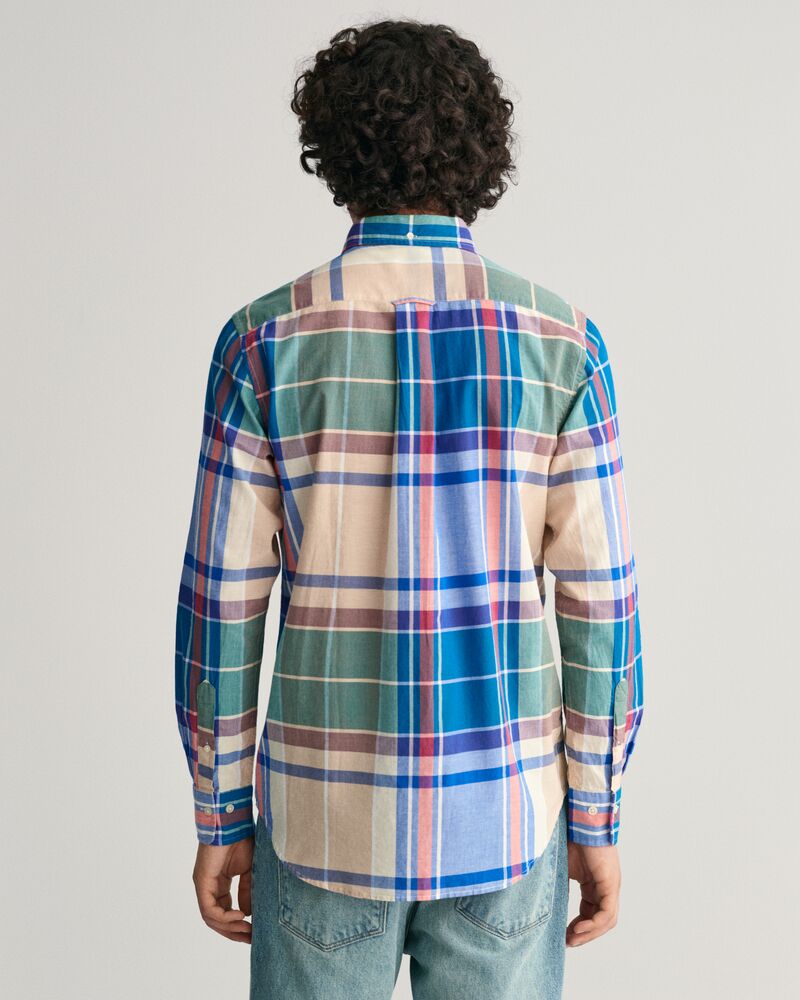 Regular Fit Indigo Madras Shirt S / RICH BLUE