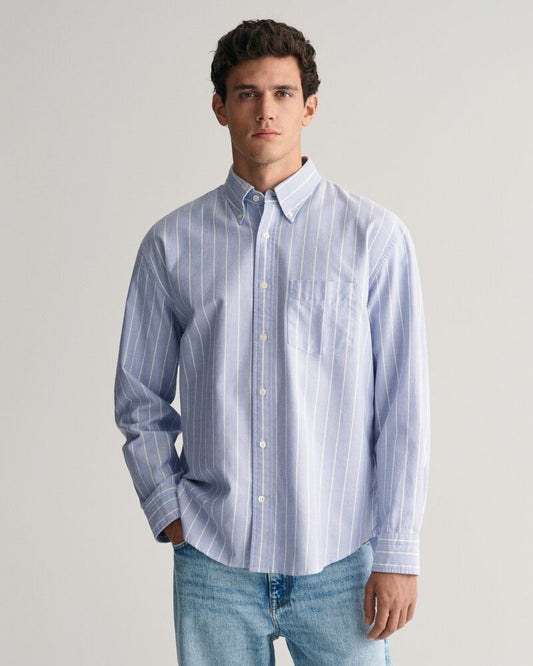 Relaxed Fit Striped Heritage Oxford Shirt Myosotis Blue / S