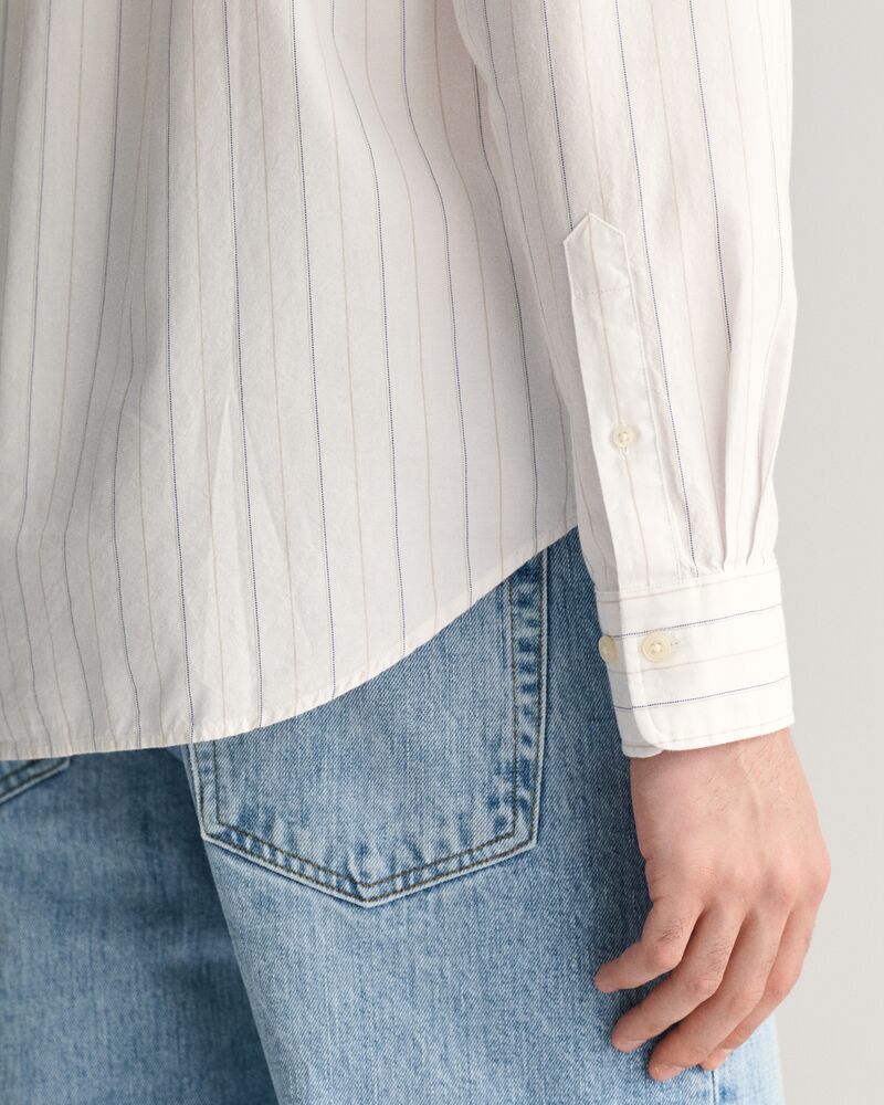 Regular Fit Striped Archive Oxford Shirt S / EGGSHELL