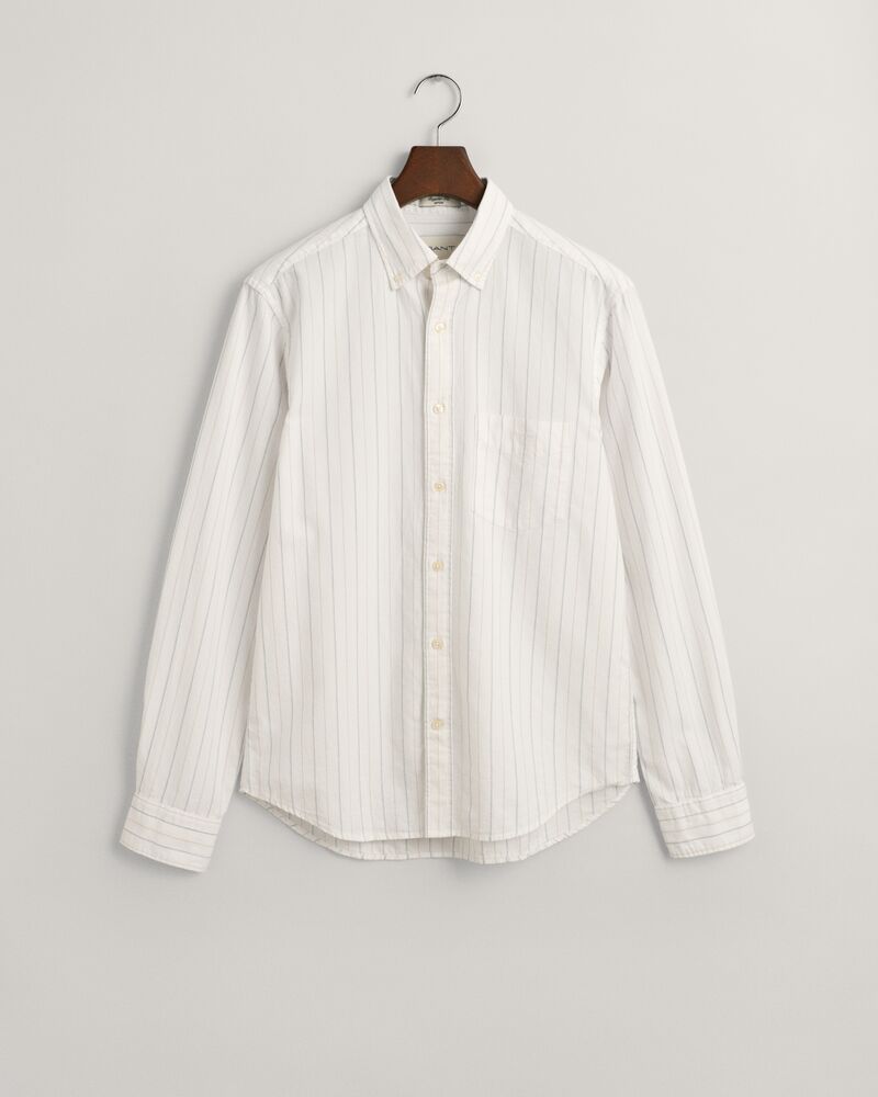 Regular Fit Striped Archive Oxford Shirt S / EGGSHELL