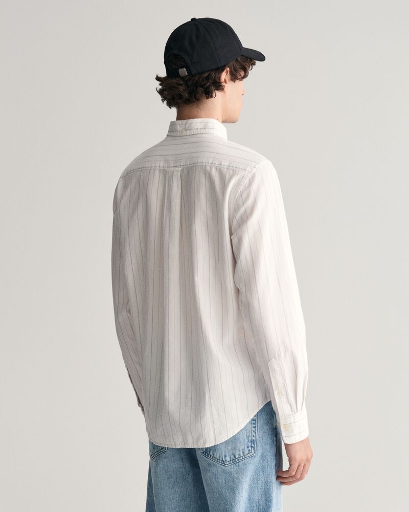 Regular Fit Striped Archive Oxford Shirt S / EGGSHELL