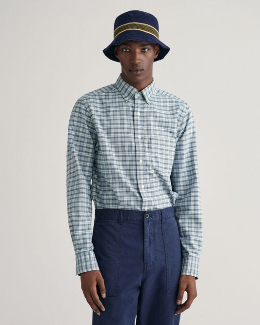 Regular Fit Checked Archive Oxford Shirt S / DOVE BLUE